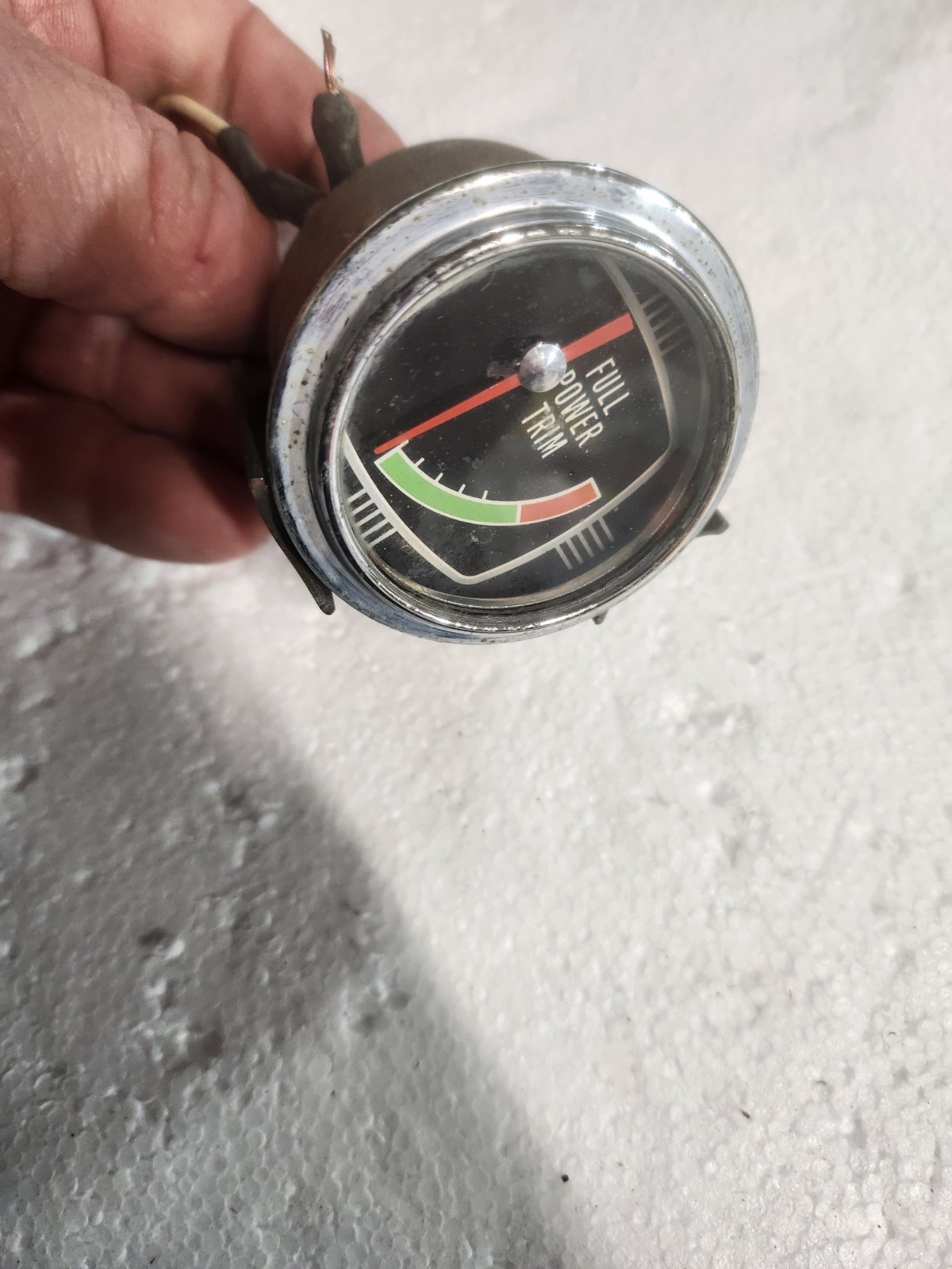 Vintage MerCruiser Full Power Trim Gauge Boat Marine Dash Gauge Metal Housing