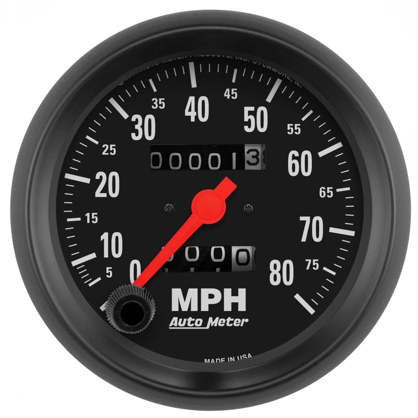 AutoMeter 2690 Z-Series Mechanical Speedometer, 80 MPH,3-3/8 Inch