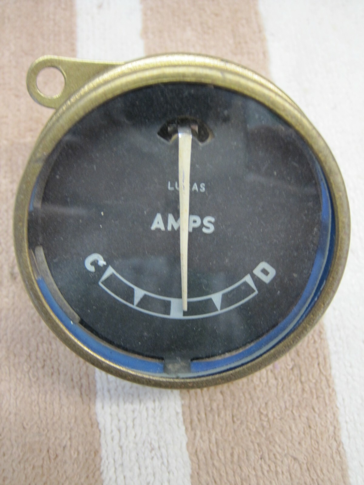 LUCAS BM VINTAGE AMMETER, an original classic in Brass and Bakelite.