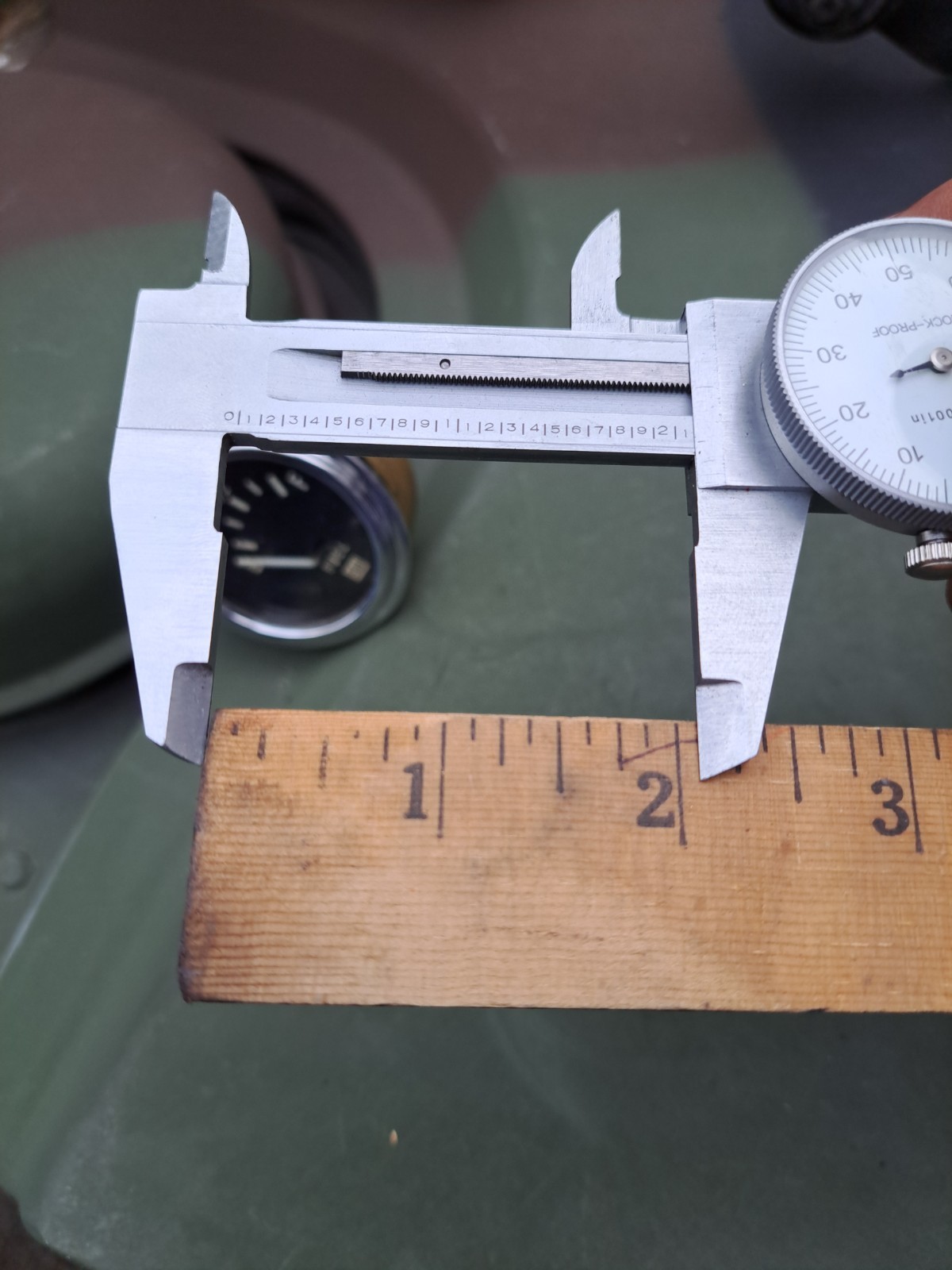 Vintage STEWART WARNER 6V Electric FUEL GAS Gauge, VW Bug, Hot Rat Rod #428066