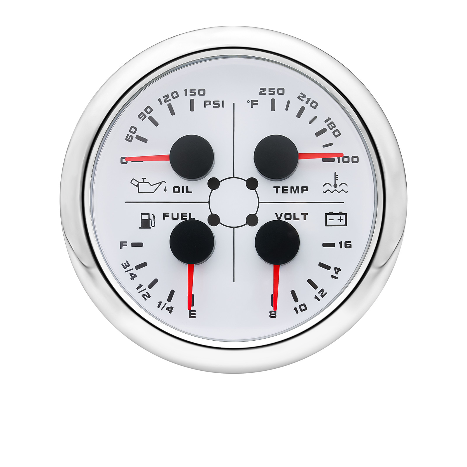 85mm White GPS Speedometer 0-160MPH with Tacho 8000RPM 4 IN 1 Gauge with Sensor