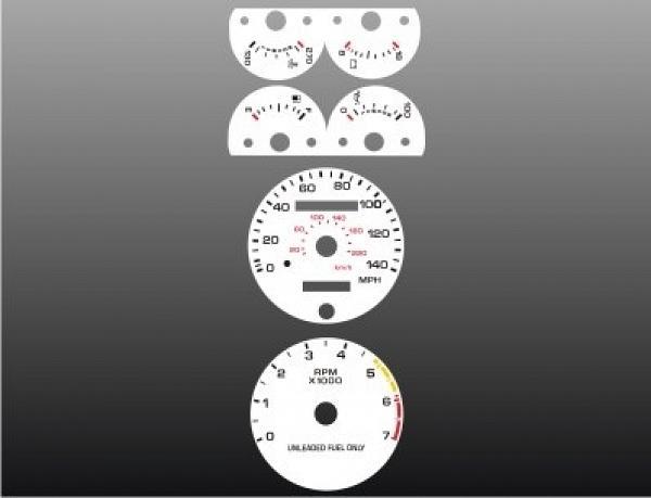 White Face Gauges for 1987-1989 Ford Mustang 140 MPH
