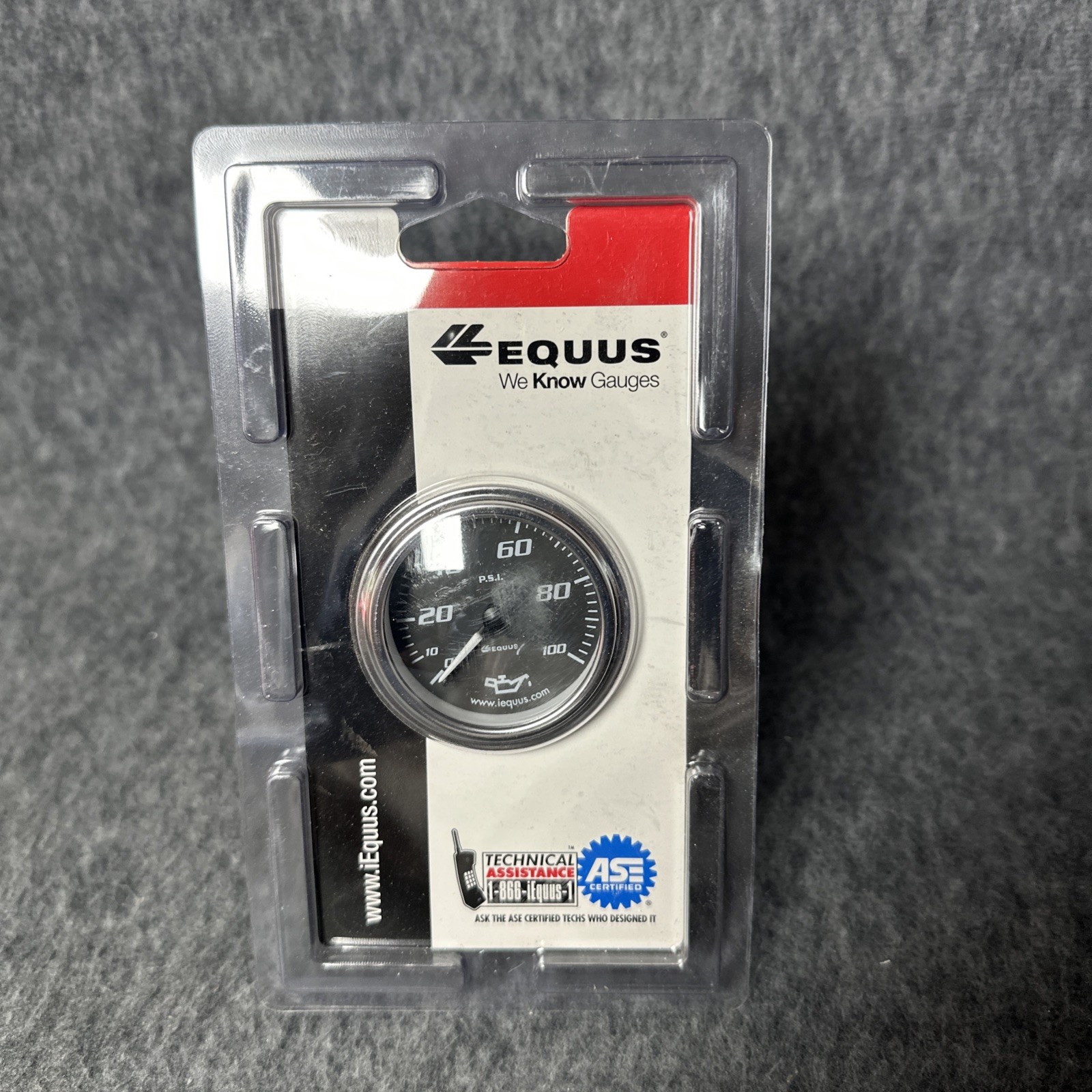 Equus Oil Pressure Gauge 7244 7000 Series 0-100 psi 2 in. Mechanical Full Sweep