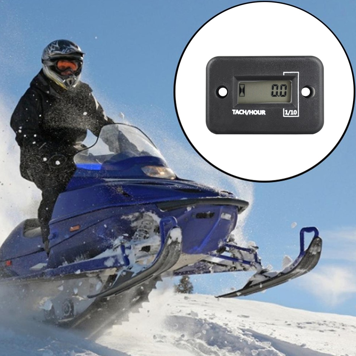 Digital Tachometer Chainsaw Engine Tach Hour Meter Lawn Off-Road Motorcycle